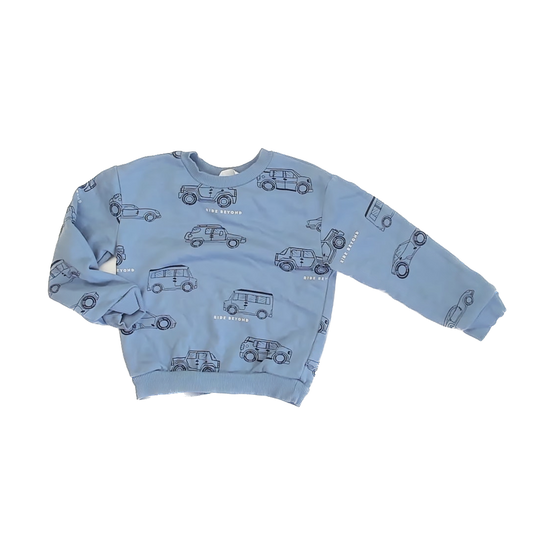 H&M Boys Blue | Trucks Sweatshirt Size: 5-6 Years Blue | Trucks