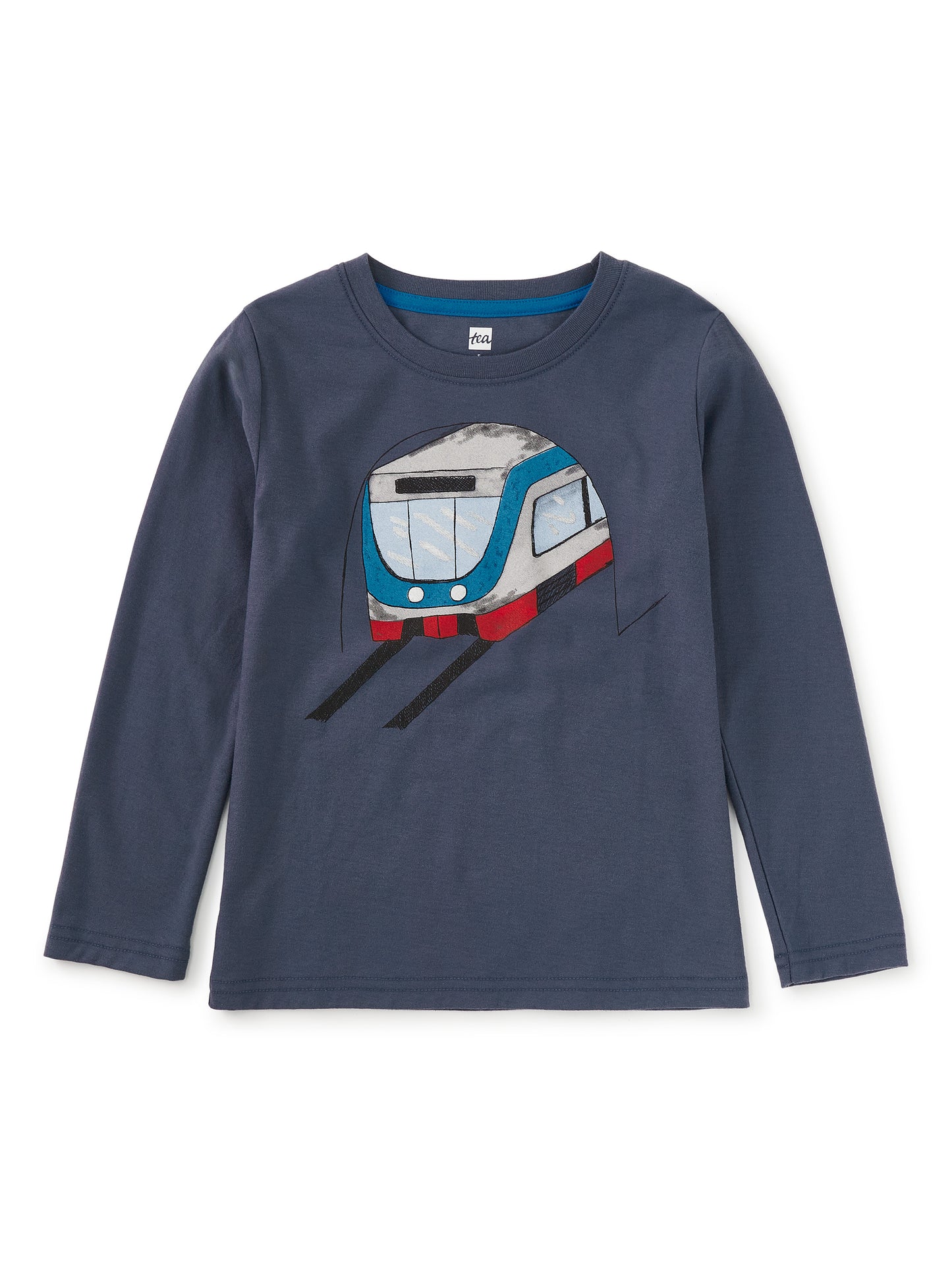 Tea Collection Boys Blue Tunnel Train Long Sleeve T-Shirt Size: 5T Blue Tunnel Train