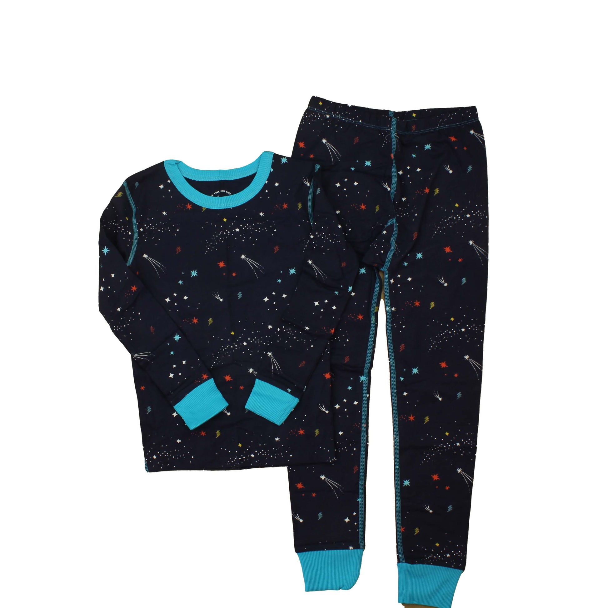 Mightly Unisex Blue | Turquoise | Stars 2-piece Pajamas Size: 8 Years Blue | Turquoise | Stars