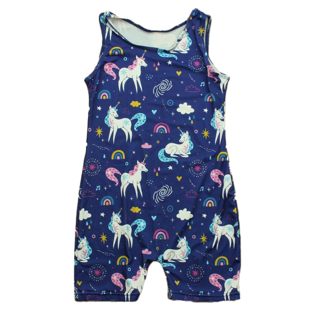 Unknown Brand Girls Blue Unicorn Leotard Size: 7 Years