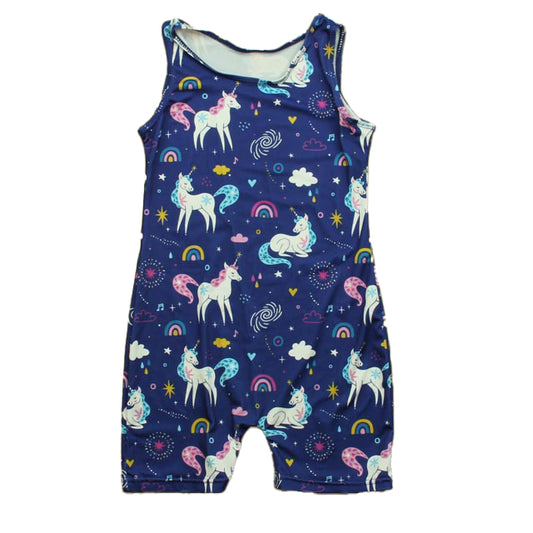 Unknown Brand Girls Blue Unicorn Leotard Size: 7 Years