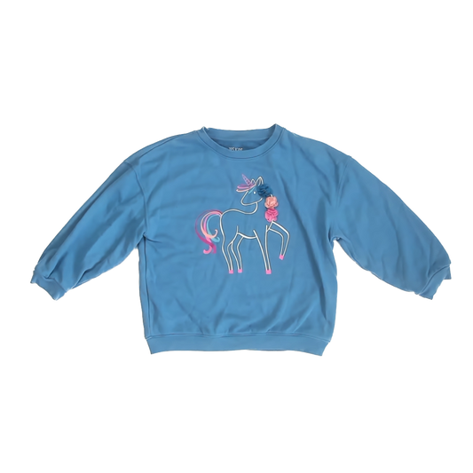 Garanimals Girls Blue Unicorn Sweatshirt Size: 7 Years Blue Unicorn