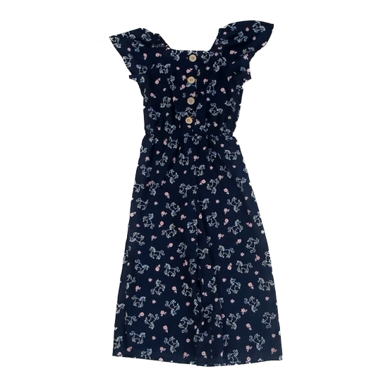 Lily Bleu Girls Blue Unicorns Romper Size: 4T Blue Unicorns