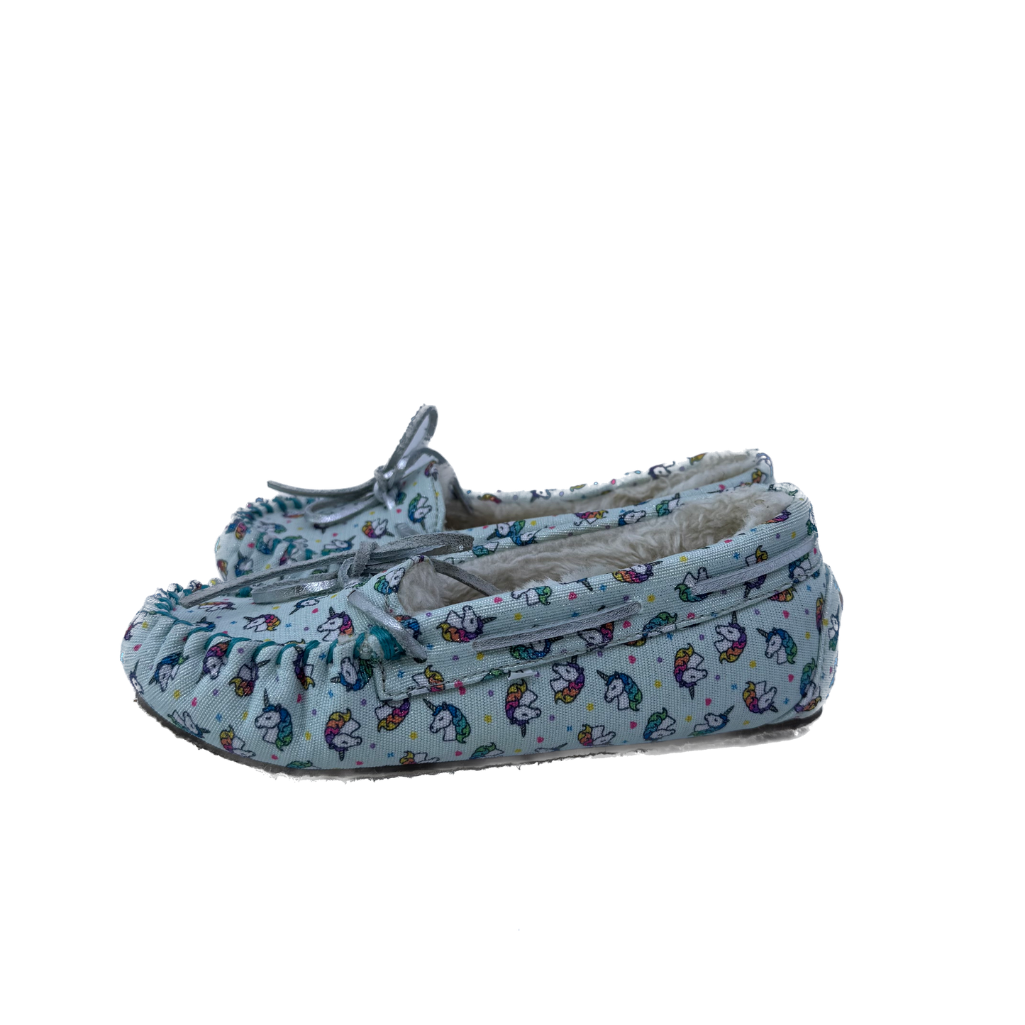 Minnetonka Girls Blue | Unicorns Slippers Size: 2Y Blue | Unicorns