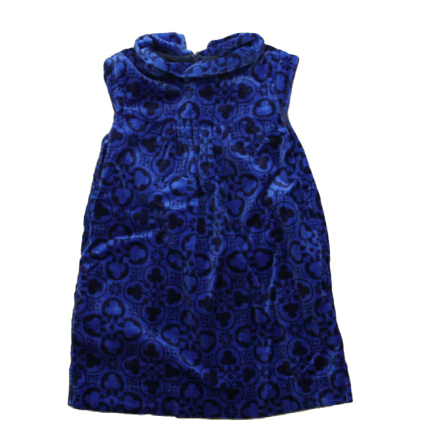 Tea Girls Blue Velour Dress Size: 2T