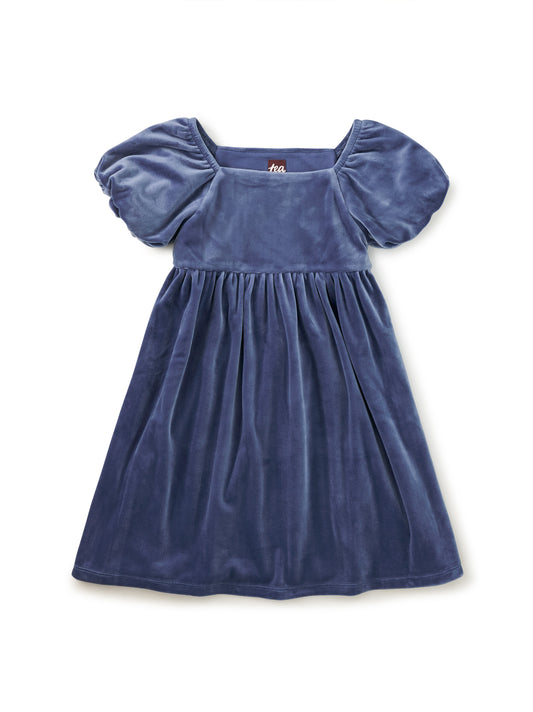 Tea Collection Girls Blue Velour Dress Size: 5T Blue Velour