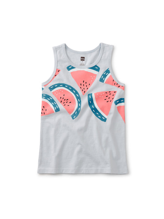 Tea Collection Girls Blue Watermelon Tank Top Size: 6 Years Blue Watermelon