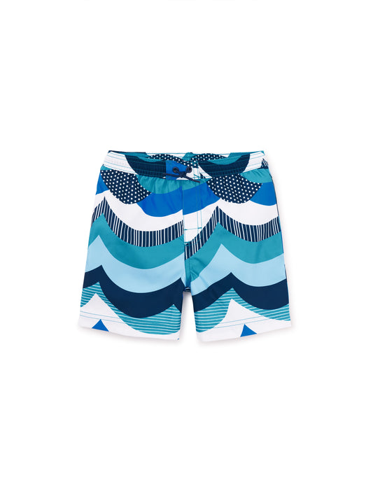 Tea Collection Boys Blue Waves Trunks Size: 18-24 Months Blue Waves