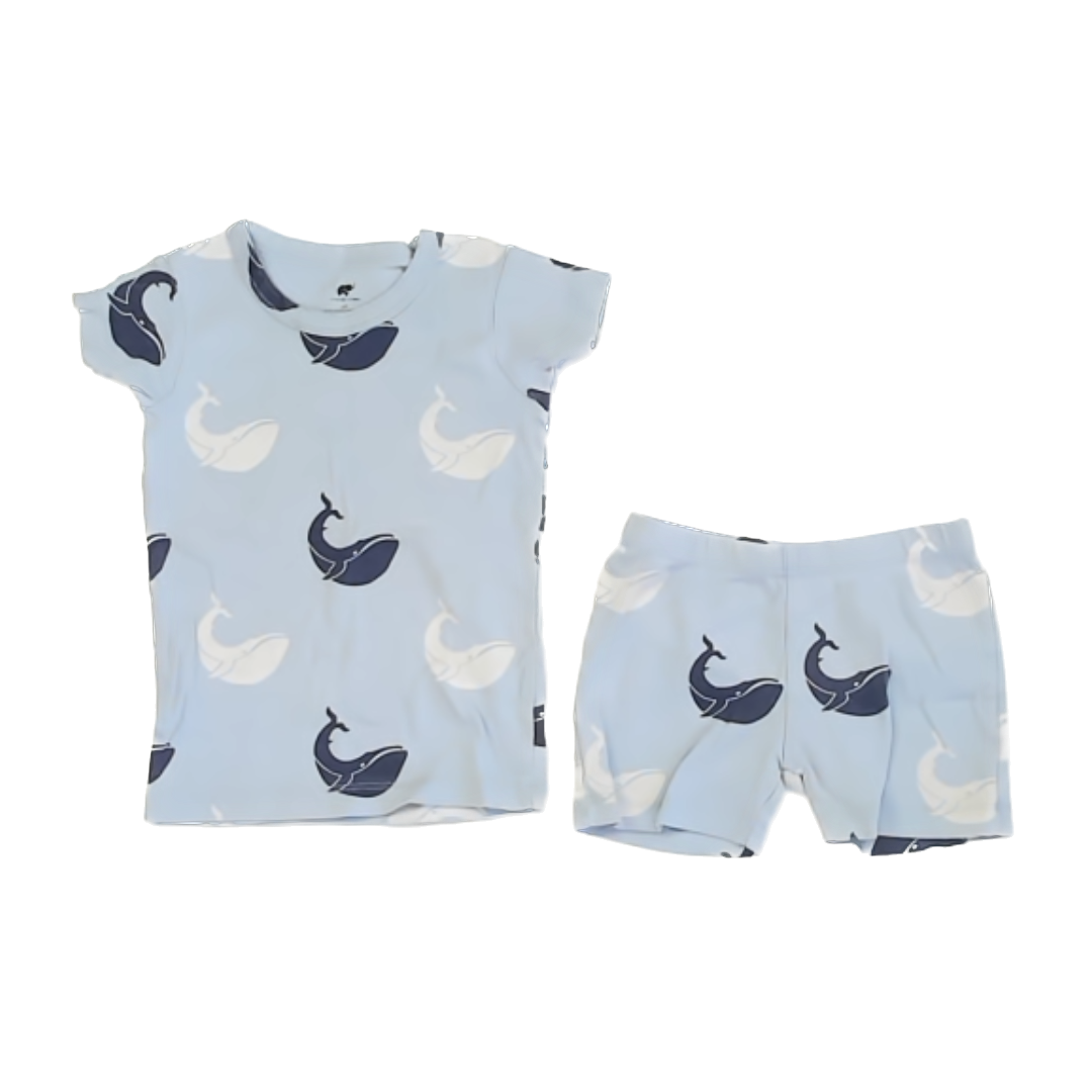 Monica & Andy Unisex Blue | Whale 2-piece Pajamas Size: 4T Blue | Whale