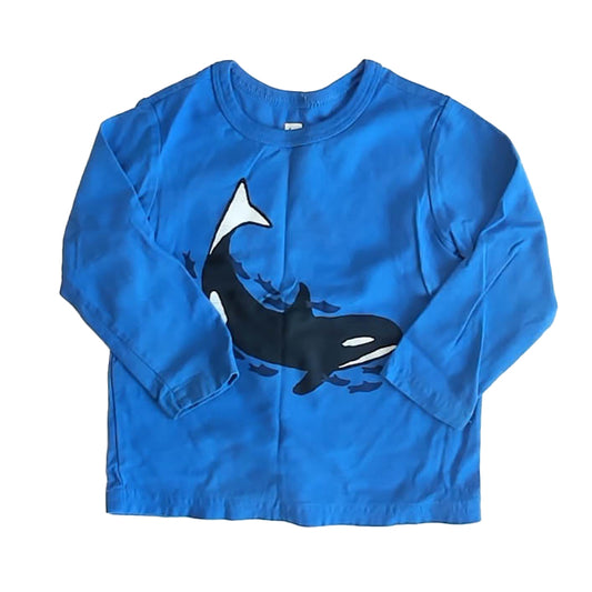 Tea Boys Blue Whale Long Sleeve T-Shirt Size: 12-18 Months Blue Whale