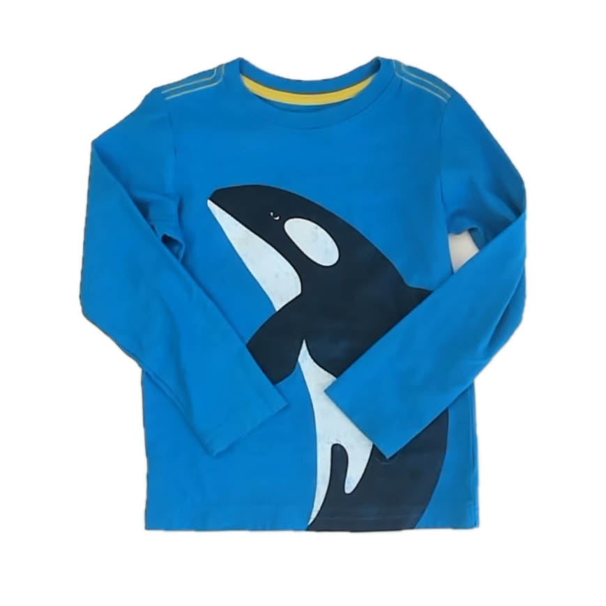 Tea Collection Boys Blue Whale Long Sleeve T-Shirt Size: 5T Blue Whale