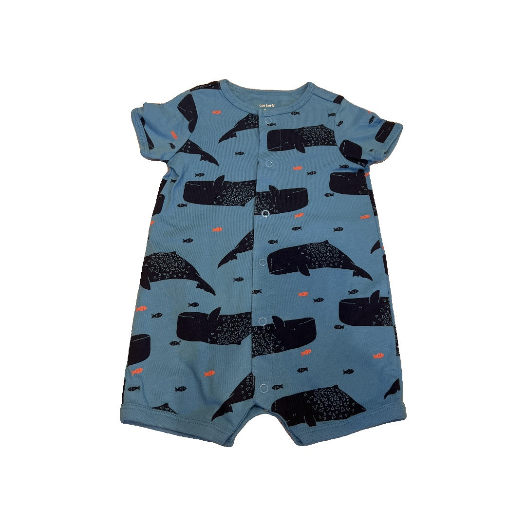 Carters Boys Blue | whales Romper Size: 6 months Blue | whales
