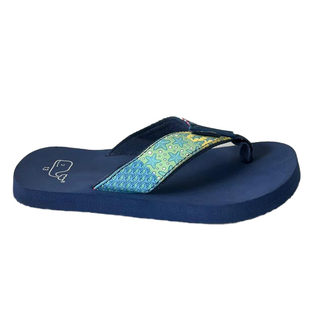 Vineyard Vines Boys Blue Whales Flip Flops Size: 12 Toddler