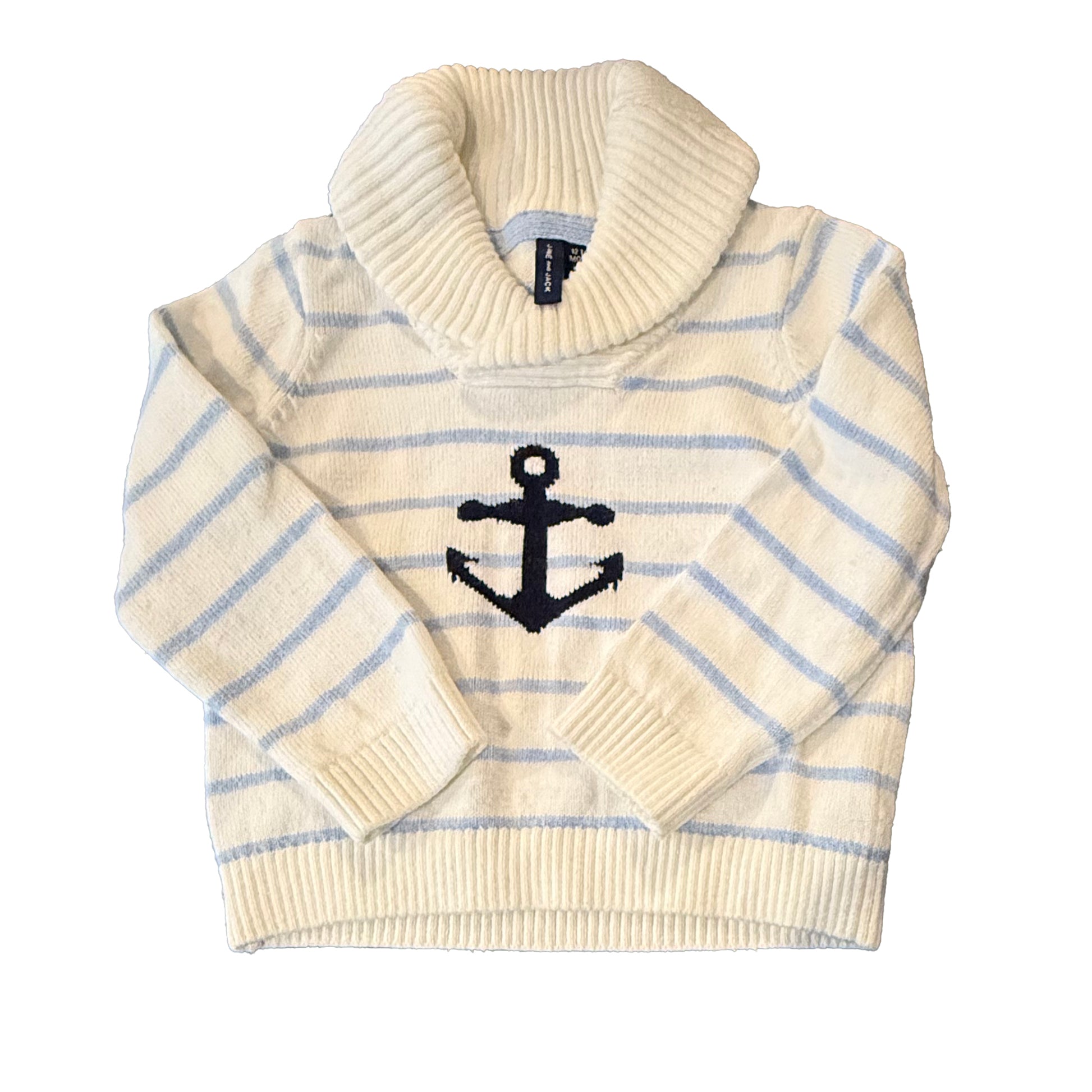 Janie & Jack Boys Blue | White Anchor Sweater Size: 12-18 Months Blue | White Anchor