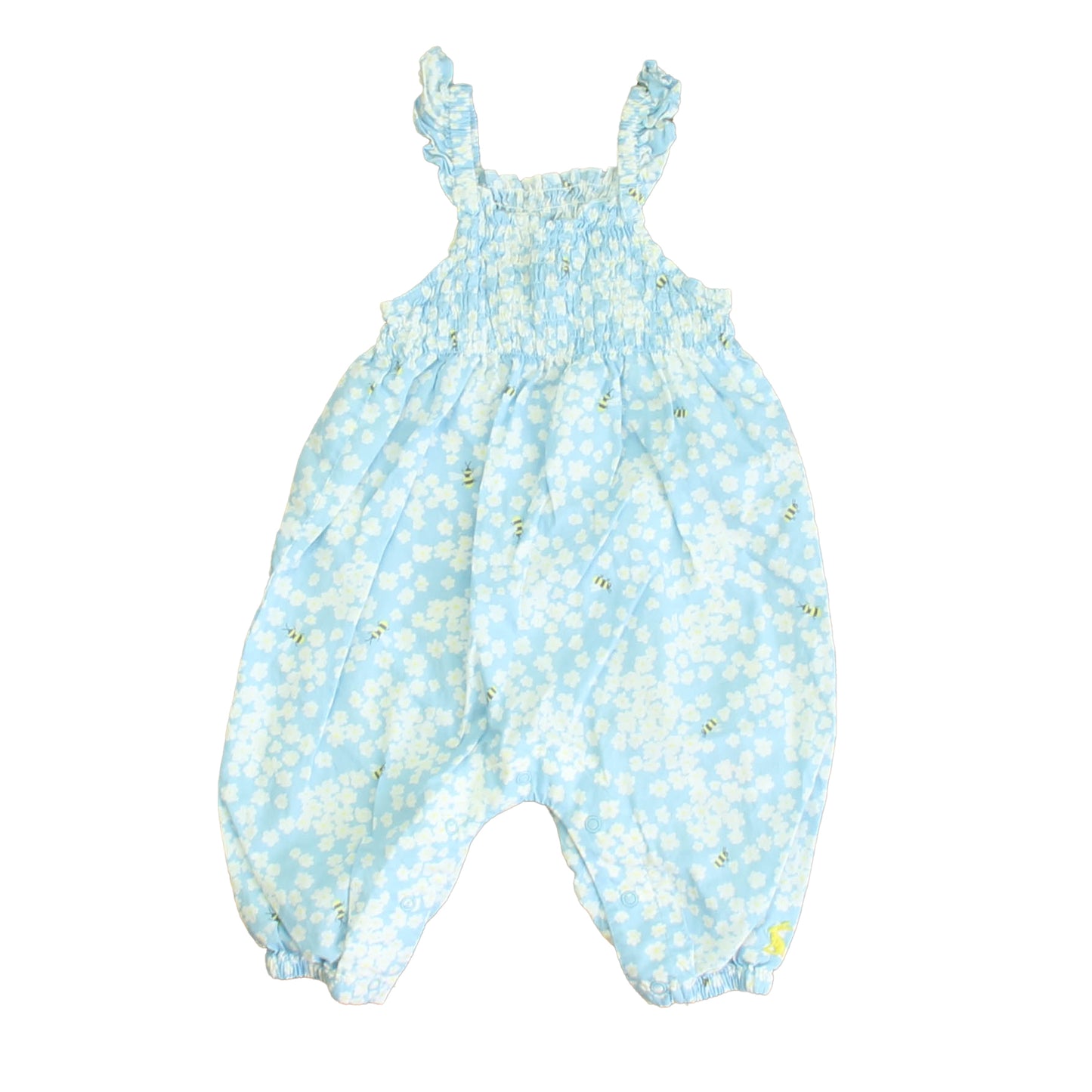 Joules Girls Blue | White Bees Romper Size: 0-3 Months Blue | White Bees