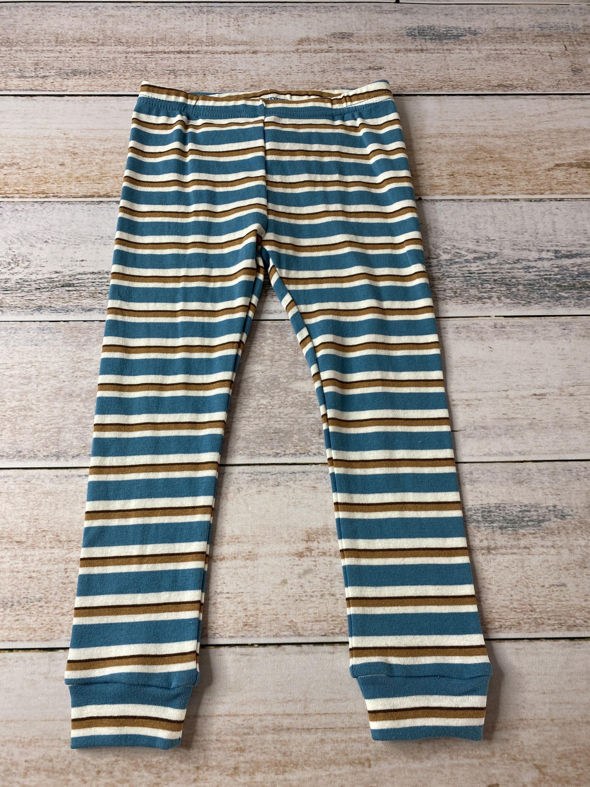 Carters Boys Blue | White | Brown | Stripe Pajamas Size: 3T Blue | White | Brown | Stripe