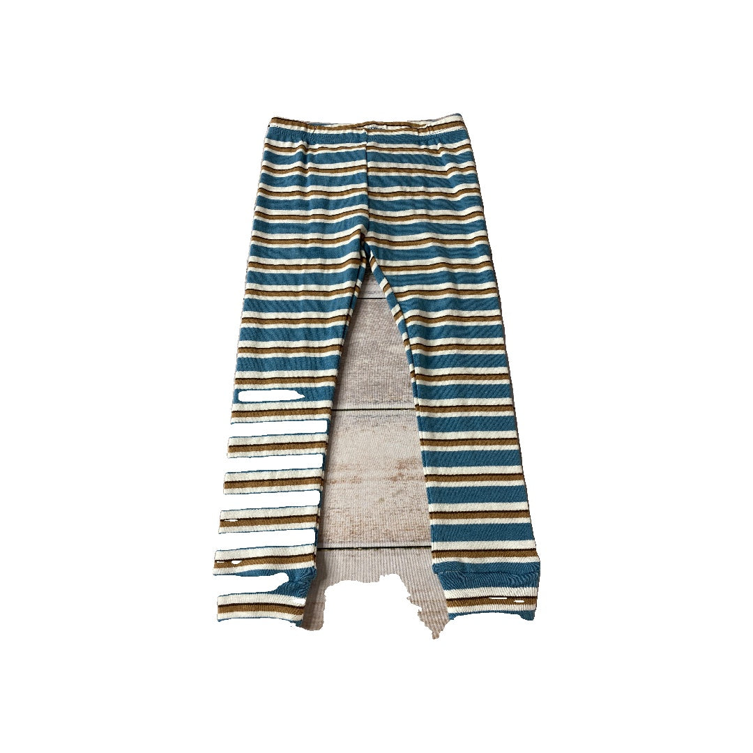 Carters Boys Blue | White | Brown | Stripe Pajamas Size: 3T Blue | White | Brown | Stripe