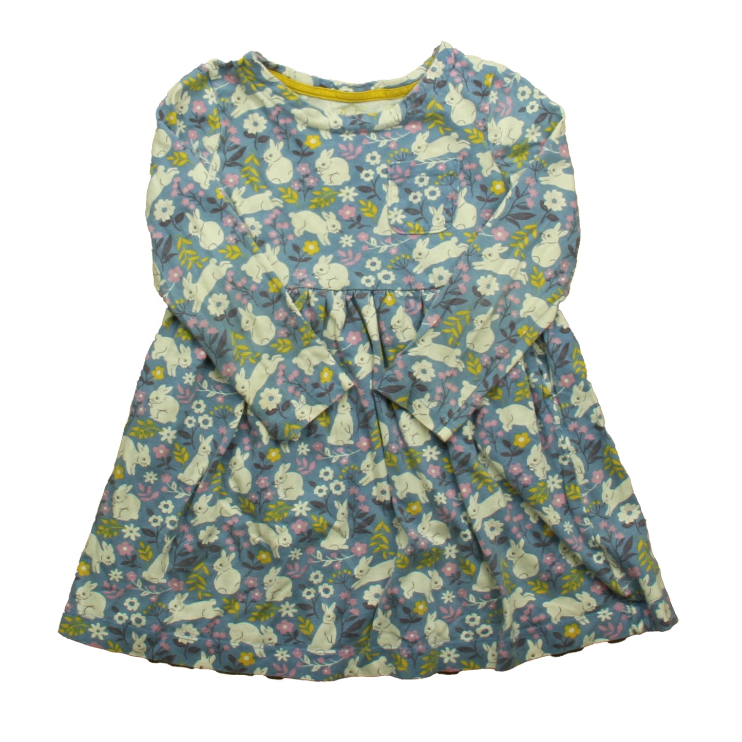 Boden Girls Blue | White Bunnies Dress Size: 5-6 Years Blue | White Bunnies
