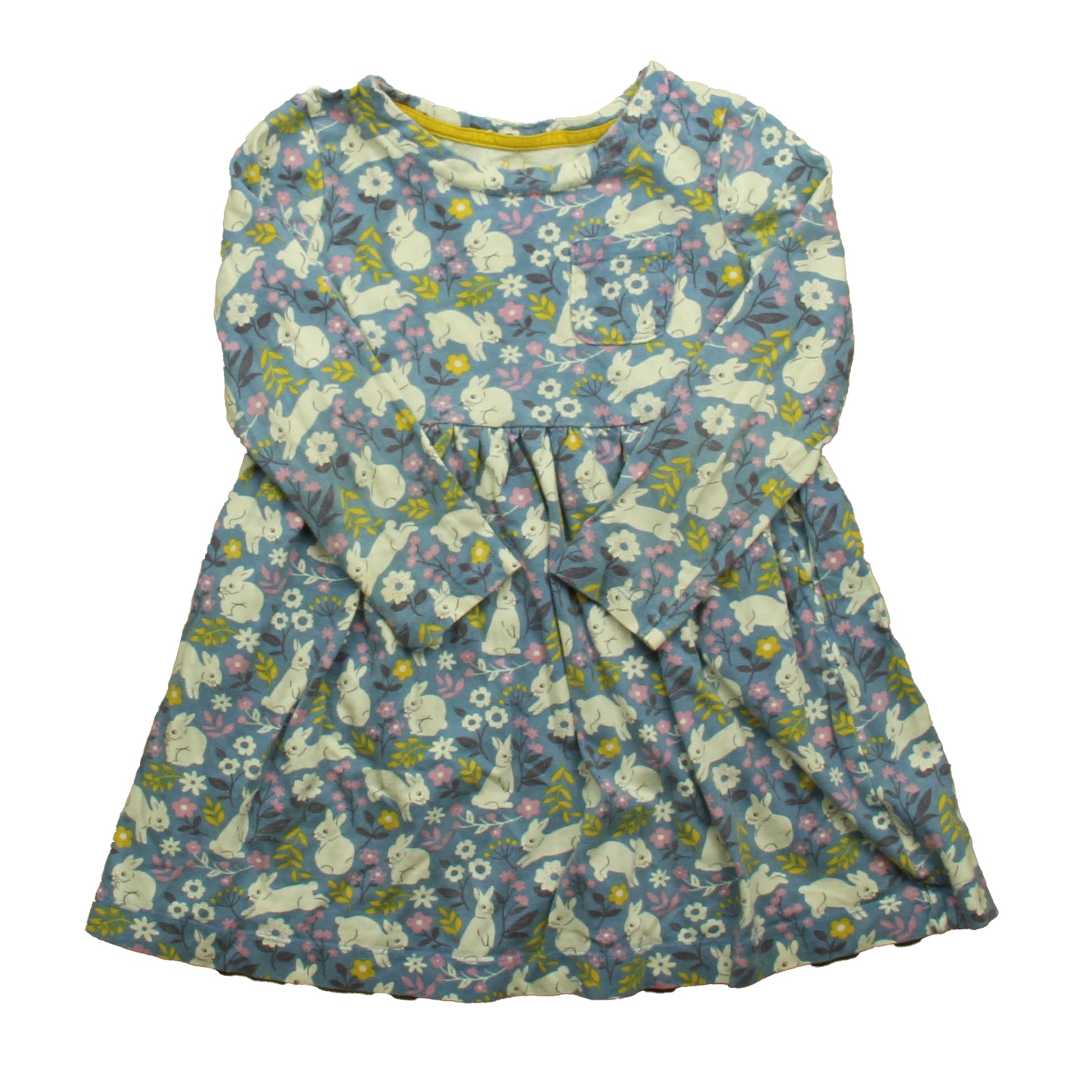 Boden Girls Blue | White Bunnies Dress Size: 5-6 Years Blue | White Bunnies