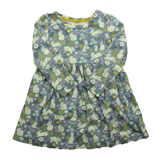 Boden Girls Blue | White Bunnies Dress Size: 5-6 Years Blue | White Bunnies