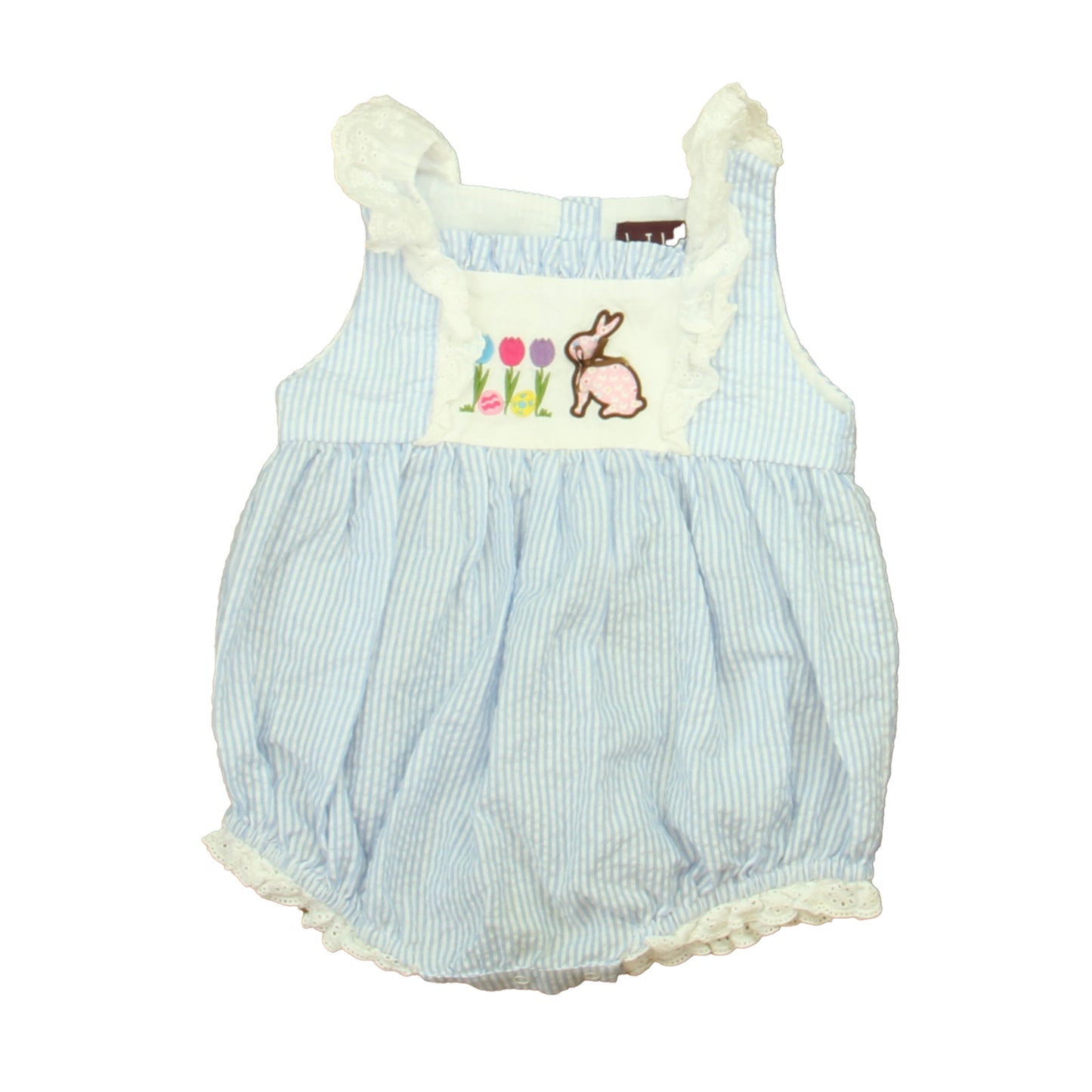 Lil Cactus Girls Blue | White Bunny Romper Size: 2T Blue | White Bunny