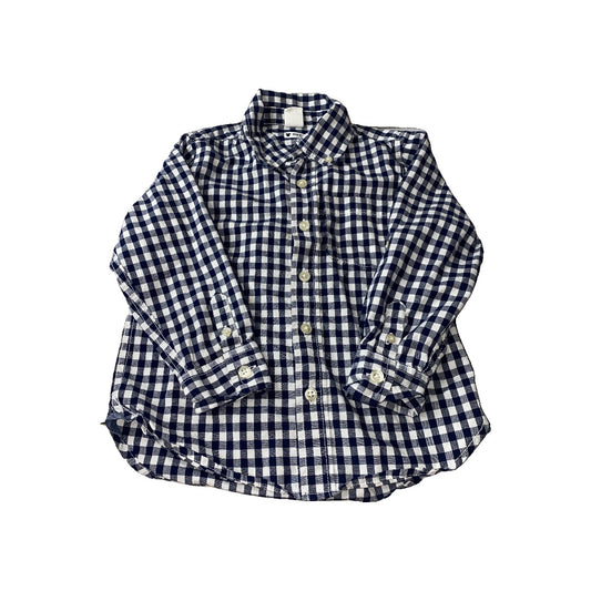 Gap Boys Blue | White | Check Button Down Short Sleeve Size: 4T Blue | White | Check
