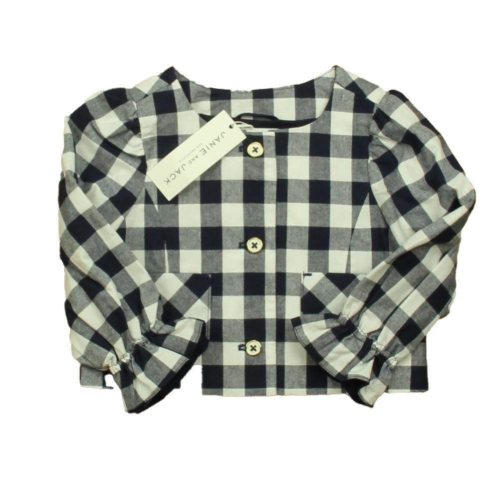 Janie and Jack Girls Blue | White Check Jacket Size: 18-24 Months Blue | White Check