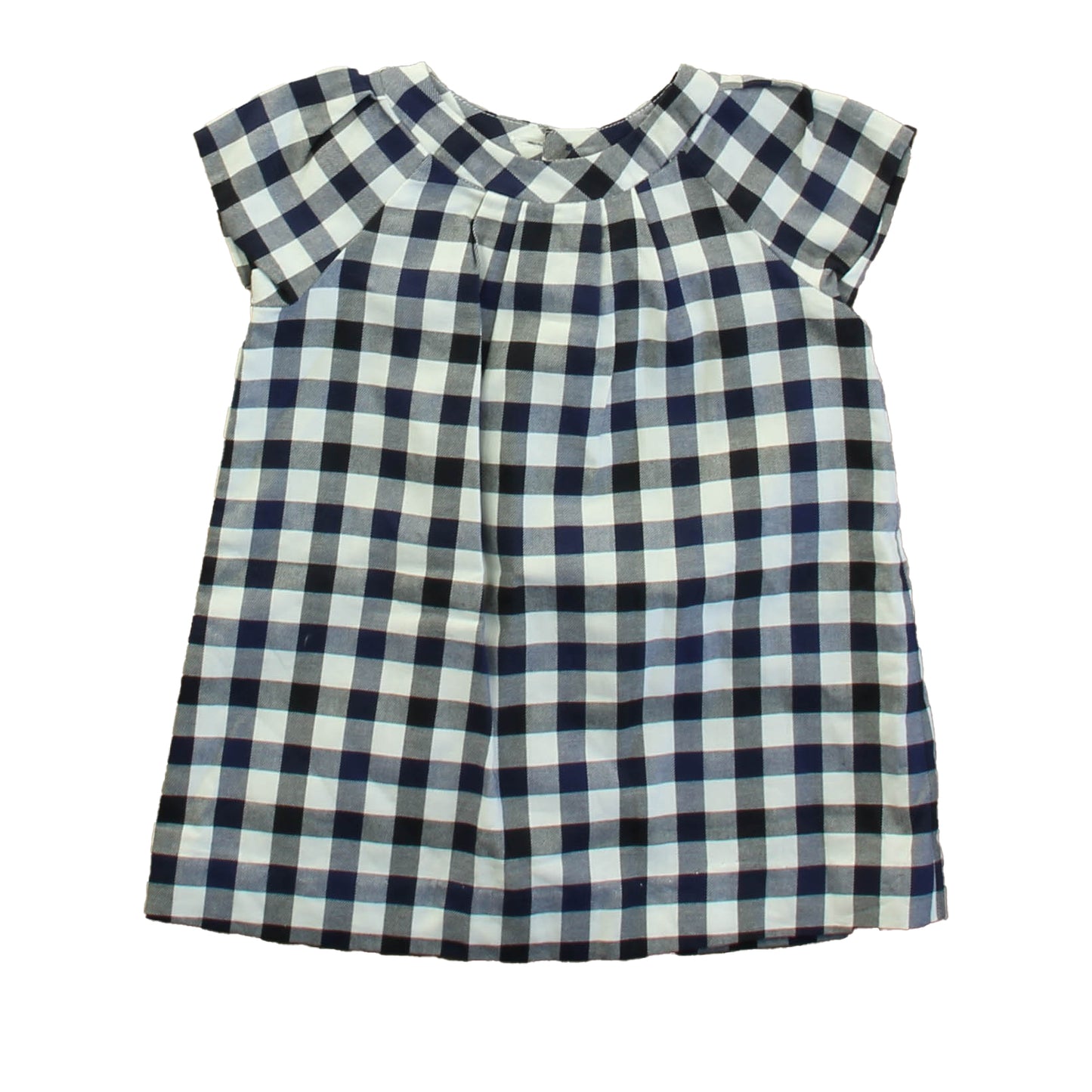 Jacadi Girls Blue | White Check Dress Size: 12 Month