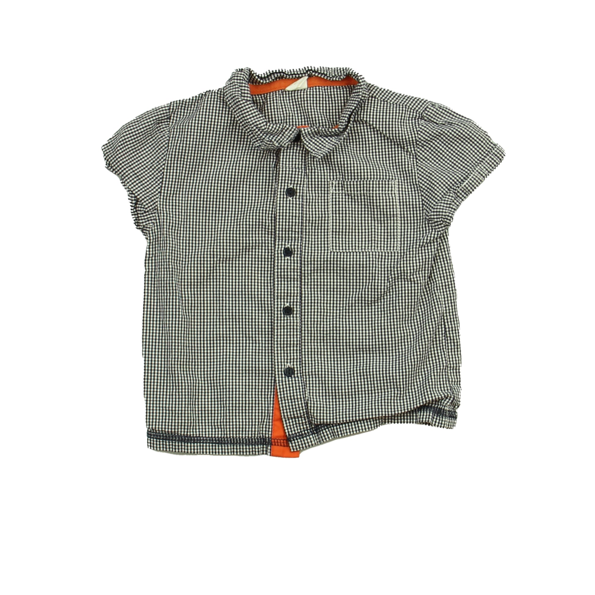 Egg Girls Blue | White | Check Button Down Short Sleeve Size: 2T Blue | White | Check