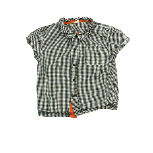 Egg Girls Blue | White | Check Button Down Short Sleeve Size: 2T Blue | White | Check
