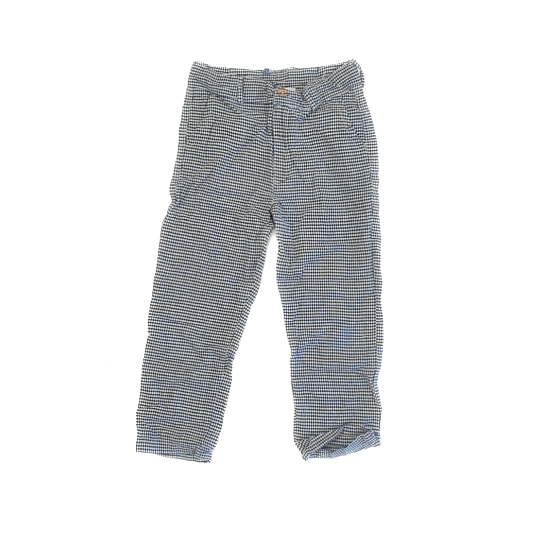 Olivier London Boys Blue | White Checked Slacks Size: 5-6 Years Blue | White Checked