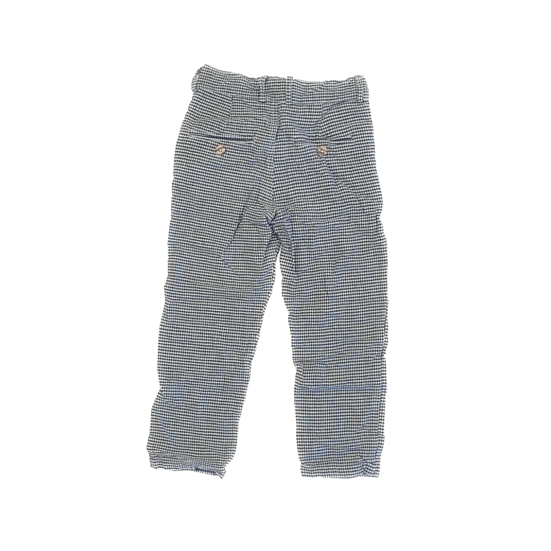Olivier London Boys Blue | White Checked Slacks Size: 5-6 Years Blue | White Checked