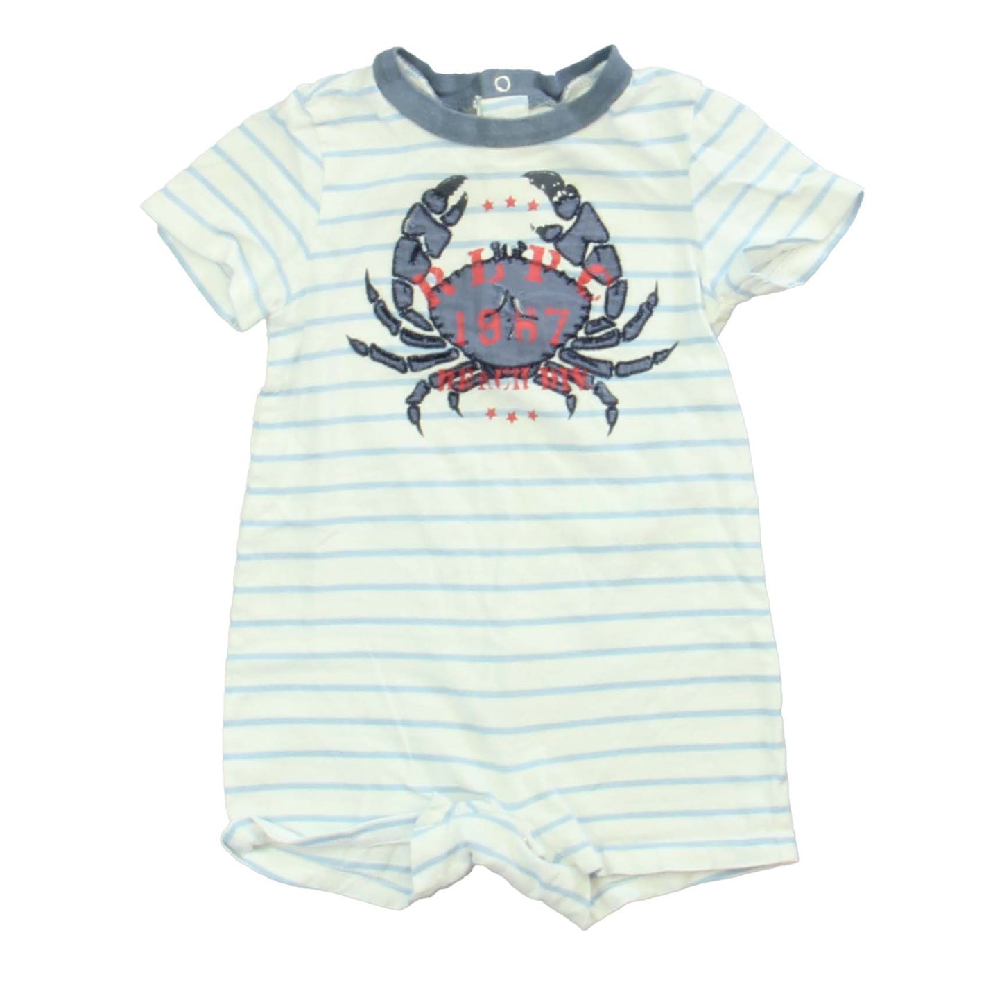 Ralph Lauren Boys Blue | White Crab Romper Size: 9 Months Blue | White Crab