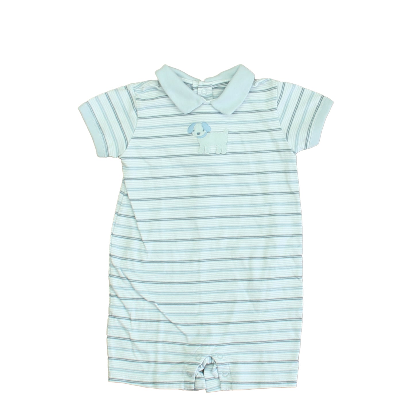 Janie and Jack Boys Blue | White Dog Romper Size: 3-6 Months Blue | White Dog