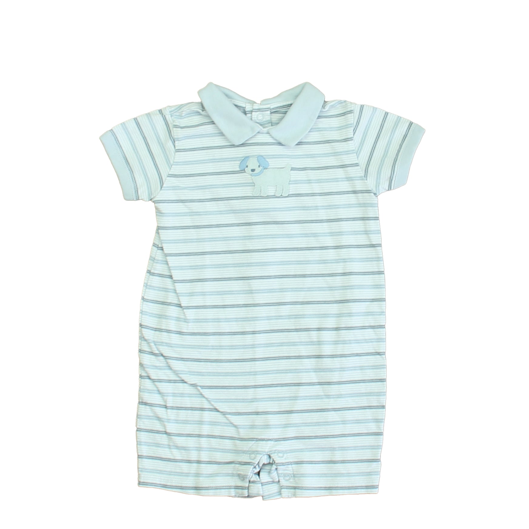 Janie and Jack Boys Blue | White Dog Romper Size: 3-6 Months Blue | White Dog