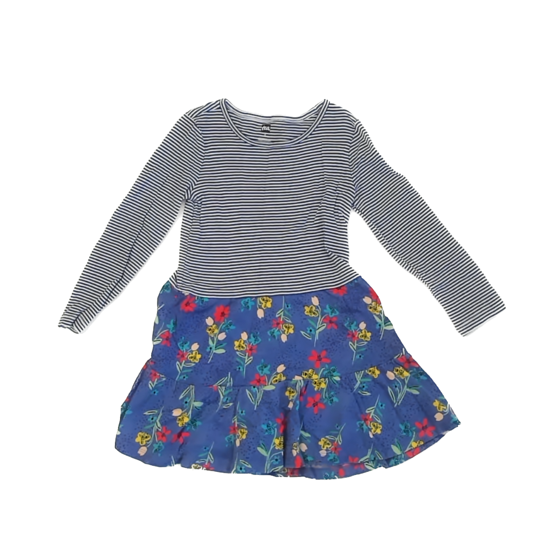 Tea Collection Girls Blue | White | Floral Dress Size: 5T Blue | White | Floral