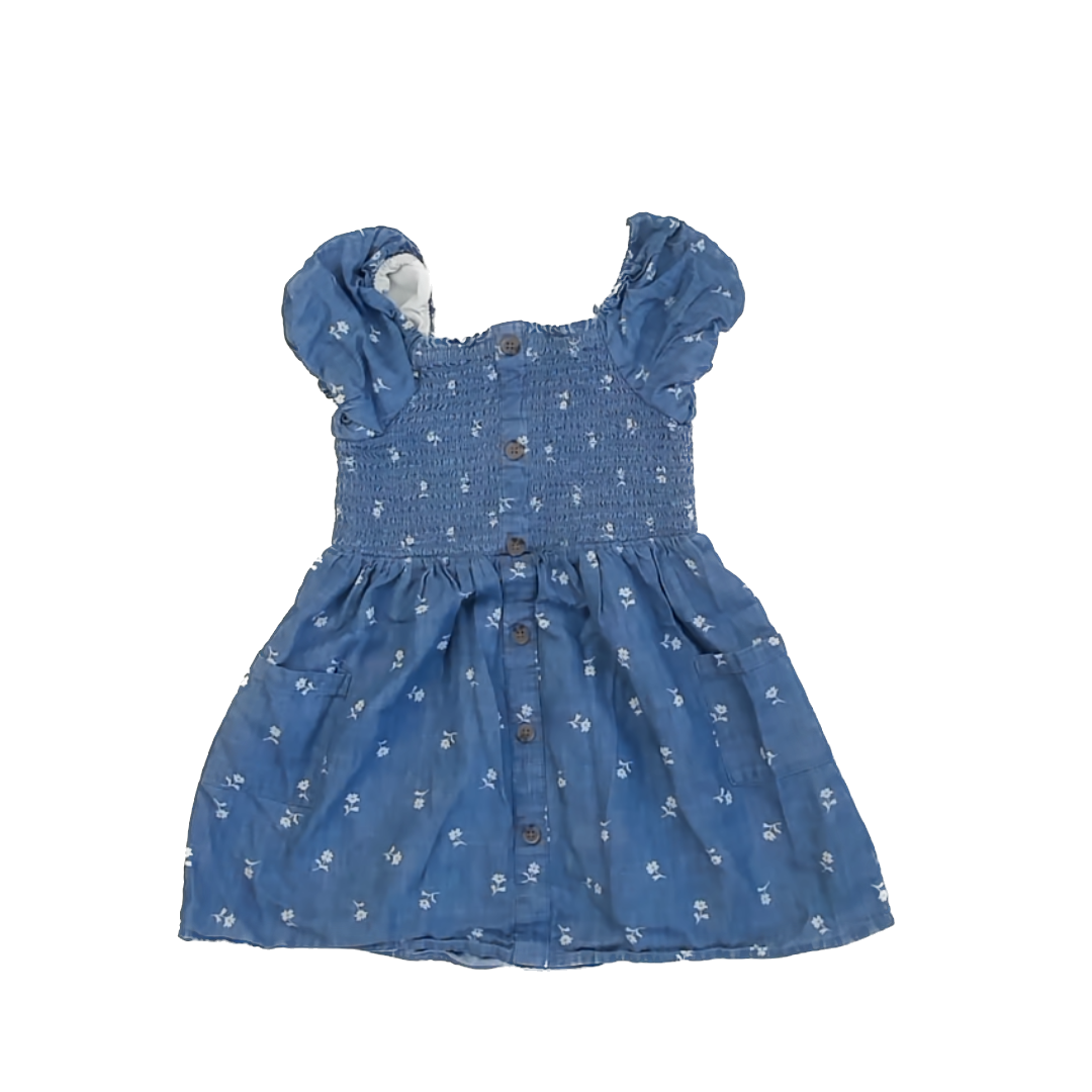 Cat & Jack Girls Blue | White Floral Dress Size: 5T Blue | White Floral