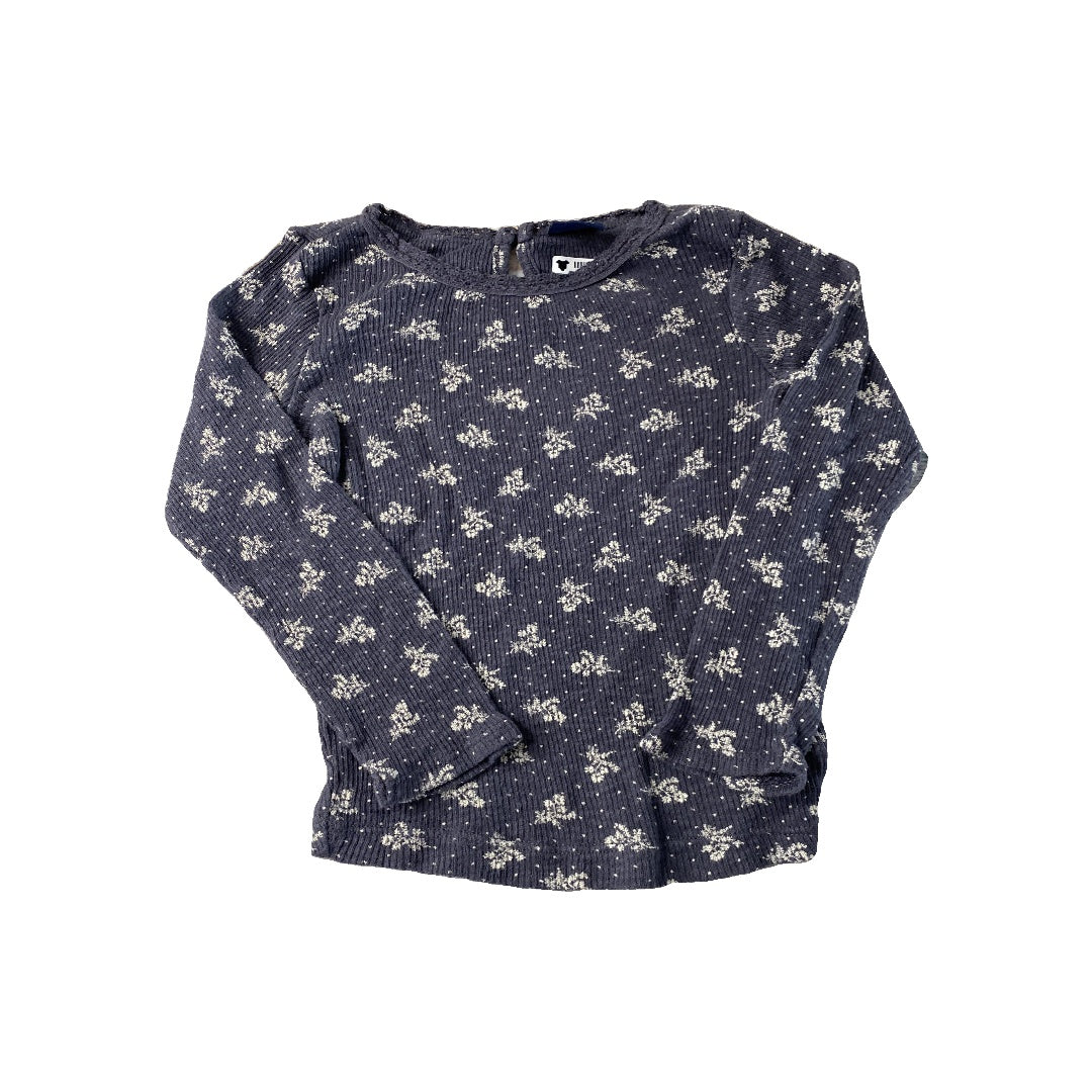Gap Girls Blue | White | Flowers Long Sleeve Shirt Size: 2T Blue | White | Flowers