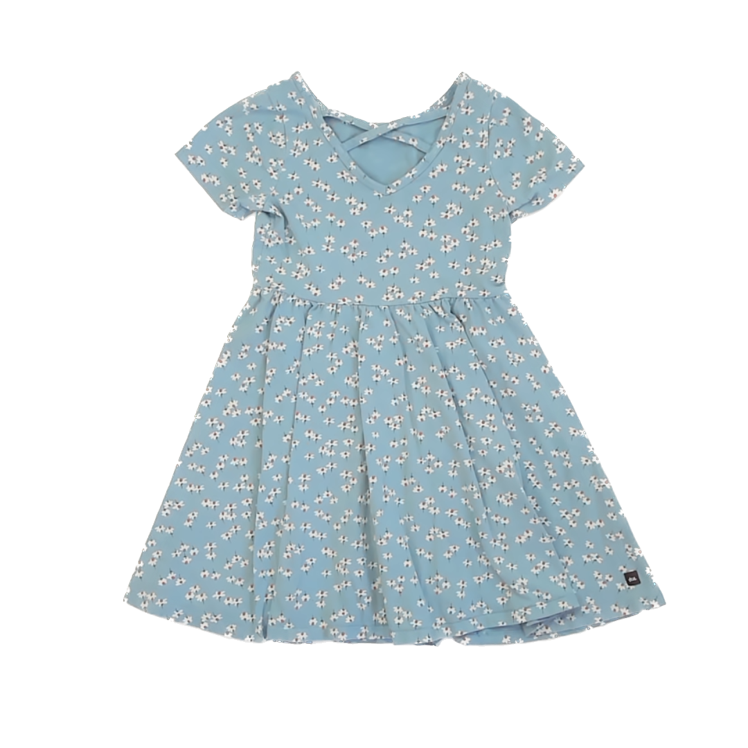 Tea Collection Girls Blue | White Flowers Dress Size: 7 Years Blue | White Flowers