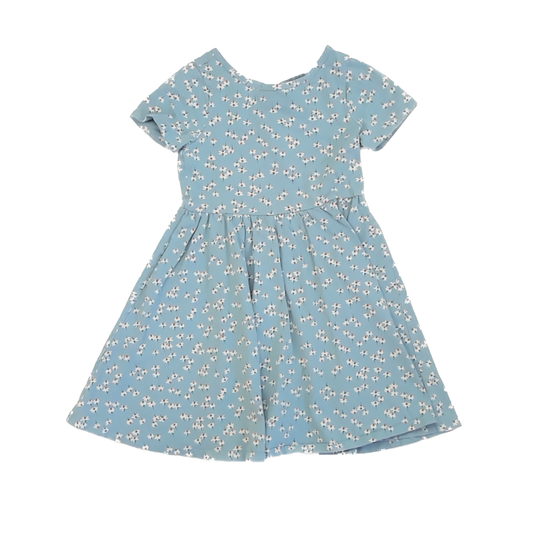 Tea Collection Girls Blue | White Flowers Dress Size: 7 Years Blue | White Flowers