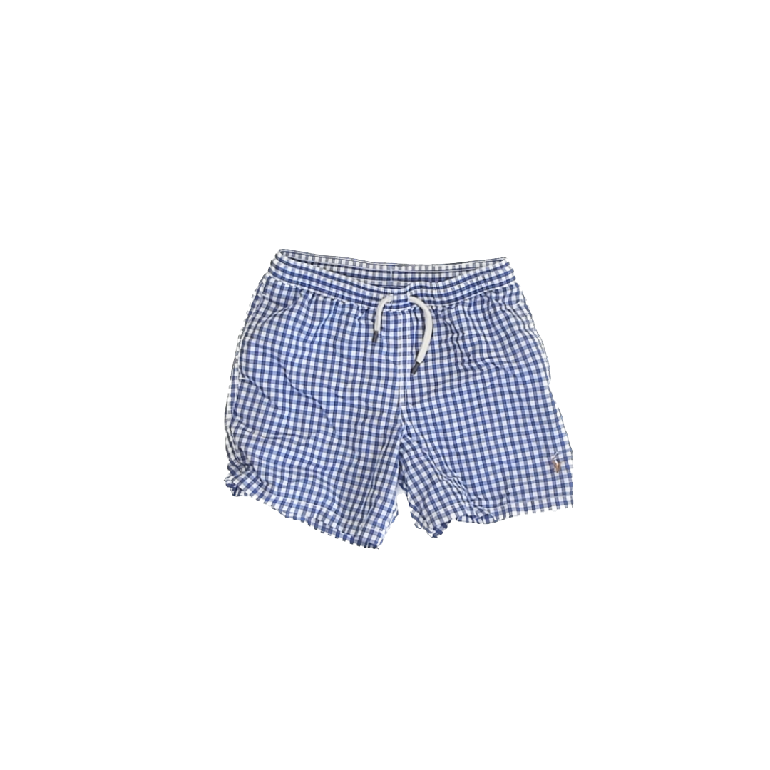 Ralph Lauren Boys Blue | White Gingham Trunks Size: 7 Years Blue | White Gingham