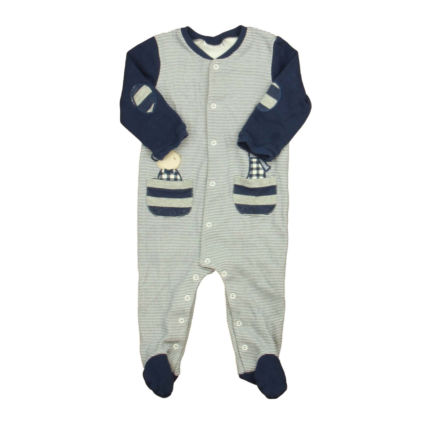 Mayoral Boys Blue | White | Gray Long Sleeve Outfit Size: Newborn Blue | White | Gray