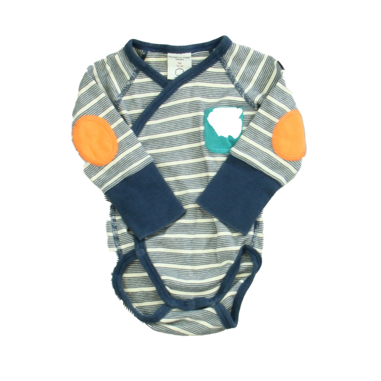 Polarn O. Pyret Boys Blue | White | Green Onesie Size: 1-2 Months Blue | White | Green