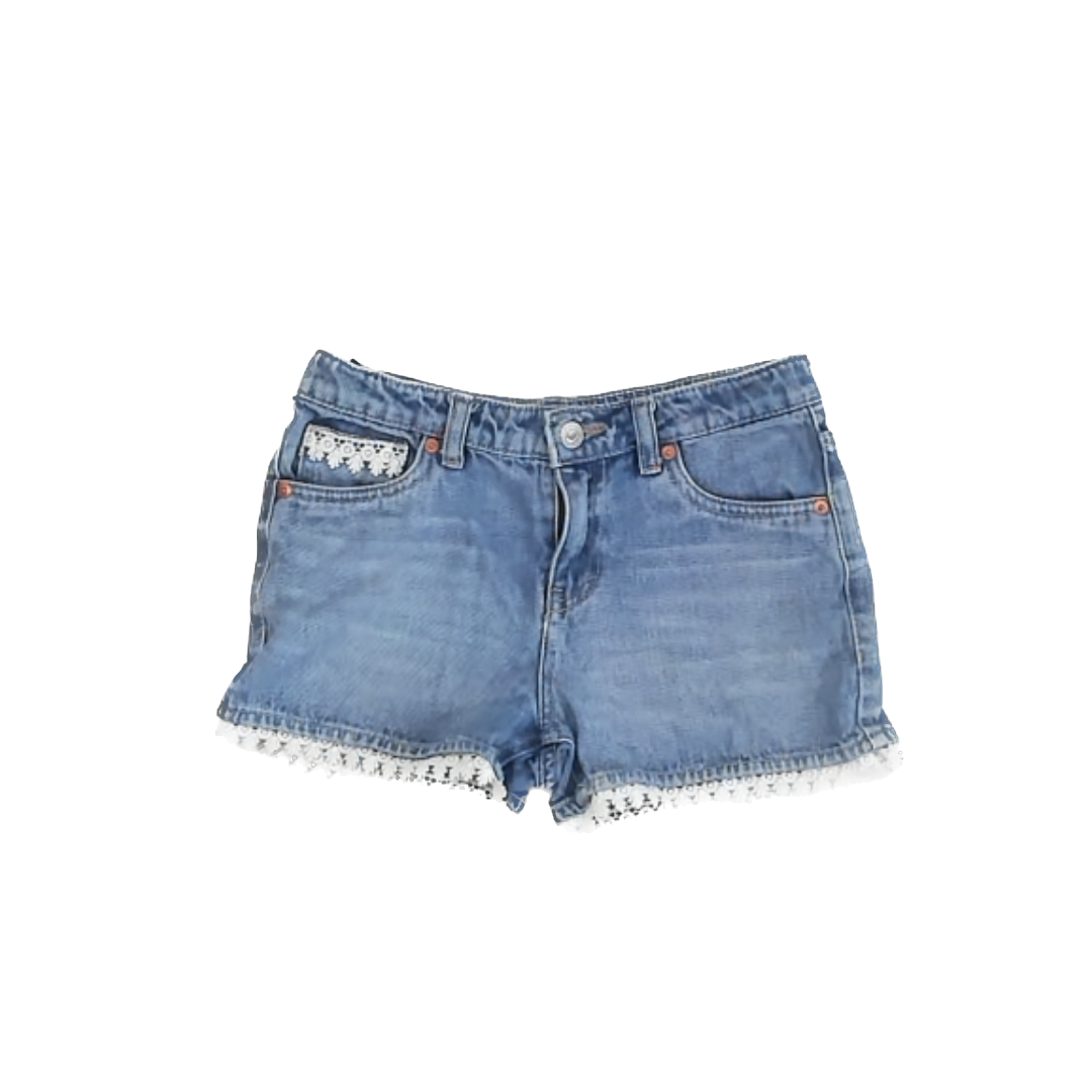 Levi's Girls Blue | White Lace Jean Shorts Size: 12 Regular Blue | White Lace