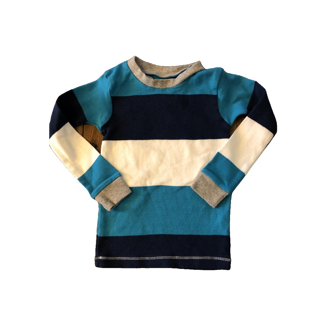Burt's Bees Boys Blue | White | Navy Blue Pajamas Size: 2T Blue | White | Navy Blue
