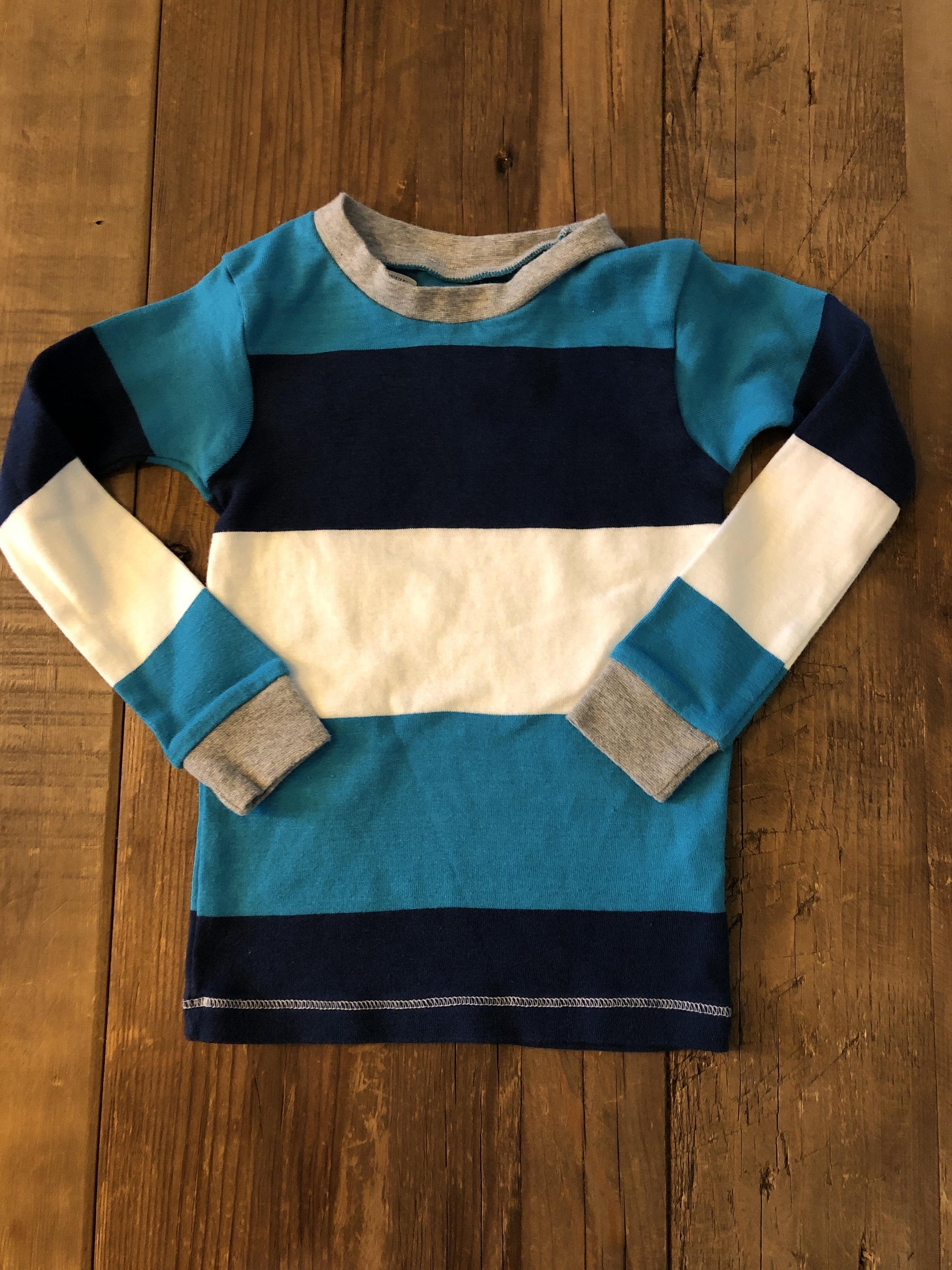 Burt's Bees Boys Blue | White | Navy Blue Pajamas Size: 2T Blue | White | Navy Blue