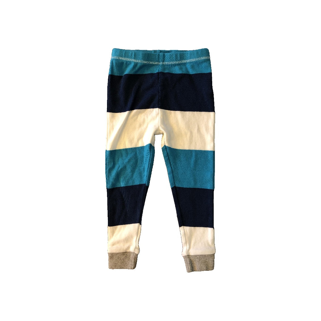 Burt's Bees Boys Blue | White | Navy Blue Pajamas Size: 2T Blue | White | Navy Blue