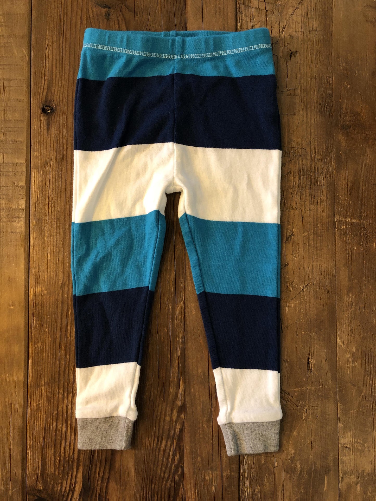 Burt's Bees Boys Blue | White | Navy Blue Pajamas Size: 2T Blue | White | Navy Blue