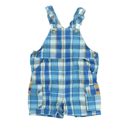 Hartstrings Boys Blue | White | Orange | Plaid Romper Size: 12 Months Blue | White | Orange | Plaid
