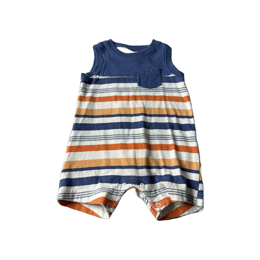 Carters Boys Blue | White | orange | Stripe Romper Size: 12 months Blue | White | orange | Stripe